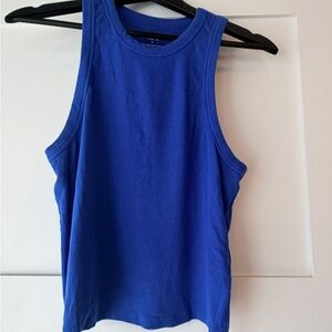 Anthropologie Cobalt Ribbed Sleeveless Tank